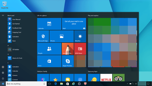 윈도우10 시스템 언어가 영어로 설정된 예시 화면