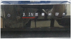 리모컨으로 'TV/외부입력 버튼을 누를때마다 홈시어터 기기 표시창에 표기가 계속 바뀌는데 'D.IN' 이란 표기를 확인해 주시기 바랍니다