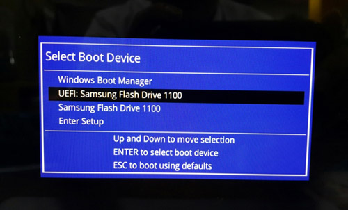 USB 메모리 선택후 엔터
