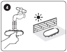 스폰지 필터 씻은 후 그늘에 말림