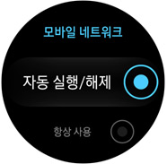 자동실행/해제, 항상사용, 사용안함 선택 가능