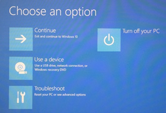 recovery 에러가 발생하면 Troubleshoot 을 클릭합니다