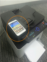 ② 폰과 프린터 NFC 태그 접촉