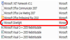 Microsoft silverlight 더블 클릭 후 삭제