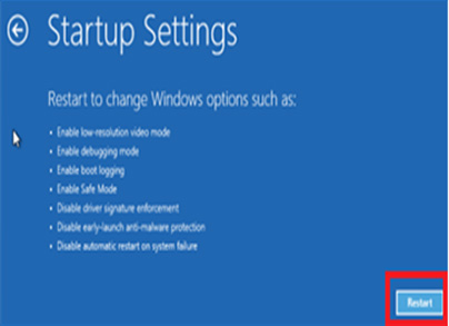 Restart 버튼을 클릭합니다