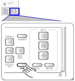 AWR-WE10, AWR-WE10N 모델 삭제 버튼 누름