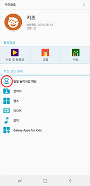 ④ 일일 놀이시간 제한