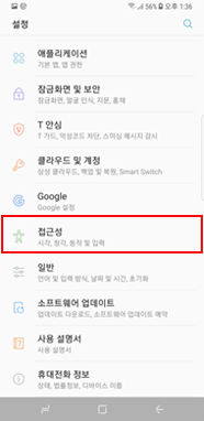 설정 앱에 접근성