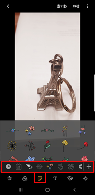 스티커 기능에서 스티커 적용