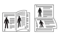 용지를 긴면을 기준으로 양면인쇄되도록 설정하는 예시 화면