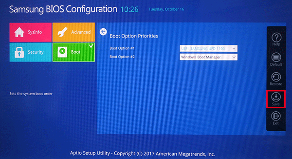 오른쪽 4번째에 있는 save 버튼 선택 화면