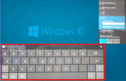 화면 아래로 화상키보드가 나타남