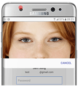 홍채를 인식하고 있는 모습