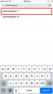 삼성 기어 에스 검색 후 선택