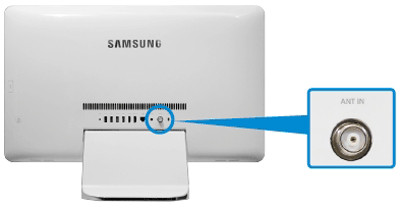 컴퓨터 후면에 안테나 연결하는 위치 화면