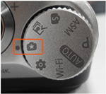 모드 다이얼에서 카메라에 별 그림을 선택합니다.