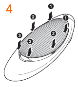 덮개에 있는 홈을 순서대로 손으로 눌러 덮는 화면