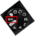 모드 다이얼을 wi-fi에 맞춥니다.