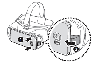 모바일 디바이스를 홈 정중앙에 맞춰 끼운 후 디바이스 홀더(우)를 딸깍 소리가 날 때까지 왼쪽으로 살짝 밀어 고정시키세요.