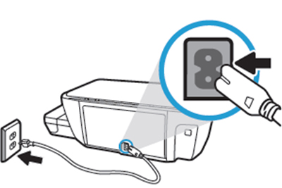 제품 뒷면에 전원코드를 연결하여 벽면의 전원콘센트에 연결 화면