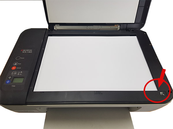 오른쪽 하단 모서리 위치 안내 화면