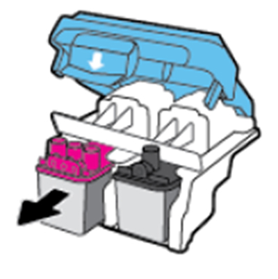 SL-J156x 시리즈 잉크 카트리지 노즐 청소를 위해 잉크 카트리지를 빼세요