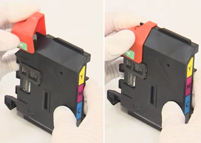 폐토너통 옆면에 센서가 있는 위치 화면