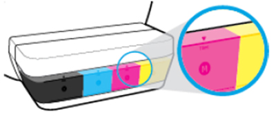 잉크량을 최대선까지 채우는 예시 화면