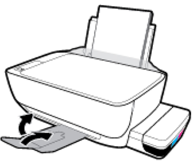 SL-J156x 시리즈 잉크 카트리지 노즐 청소를 위해 출력 용지함 확장대를 닫은 후 출력 용지함을 시계 방향으로 돌려 넣으세요