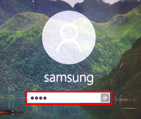 윈도우 로그인 암호를 입력하는 화면