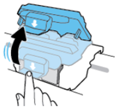 잉크 카트리지 잠금 장치를 아래로 눌러 여세요