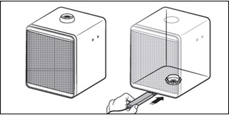 하단 공기청정기의 제품 결합부를 회전시키는 이미지
