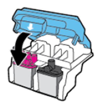 잉크 카트리지 잠금 장치를 아래로 눌러 닫으세요