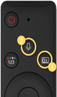 리모컨의 1번과 2번 버튼 위치