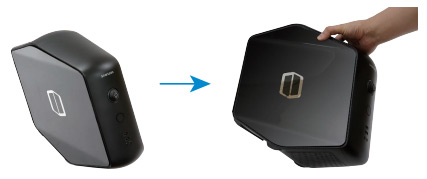 전원 들어오는 로그 방향으로 PC를 눕히는 화면 오디세이 DM800V7A 분해하려면 전원 들어오는 로그 방향으로 PC를 눕히기