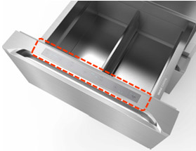 삼성 김치냉장고 스탠드형 김치플러스 히든 디스플레이 4 김치냉장고 중실 서랍 상부에 위치한 디스플레이 이미지