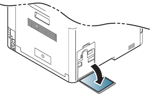 SL-C145x 시리즈 제품을 앞에서 봤을때 왼쪽 옆면에 있는 덮개를 열어주는 화면