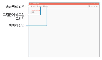 새노트 작성을 눌러 원하는 입력 방식을 선택하는 화면 새노트 작성을 눌러 원하는 입력 방식을 선택하는 화면