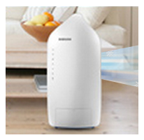 포터블쿨러 옆면 사진 뒷면으로 따뜻한 바람이 나온다는 사진