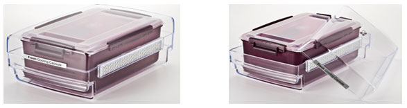 삼성 김치냉장고 스탠드형 아삭 누름이 적용 모델 및 기능 5 청정 탈취 캡슐에 김치통이 들어가 있는 이미지와 청정 탈취 캡슐 뚜껑이 열려 있는 이미지