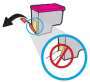 잉크 접촉단자 부분 위치 화면