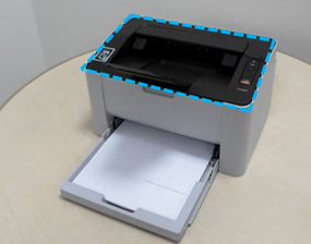 SL-M202x 시리즈에 용지 걸림 증상이 있다면 윗덮개 위치 화면
