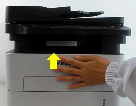 앞덮개를 닫는 화면