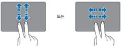 삼성 노트북 갤럭시 탭프로S 키보드 터치패드 8 터치패드 화면을 두개의 손가락으로 위아래 또는 왼쪽 오른쪽으로 움직이는 이미지