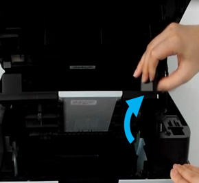 오른쪽의 내부덮개를 여는 화면