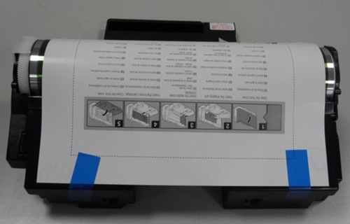 OPC드럼 보호 용지와 파란색 테이프 위치 및 제거 화면