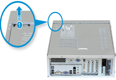 덮개를 ①번 그림 위치에 맞춰서 닫으려는 이미지
