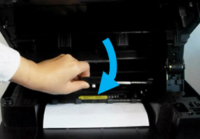 정착기 덮개 닫는 화면