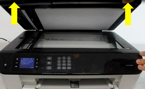 위쪽 스캐너 덮개 여는 화면