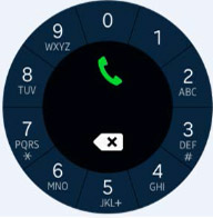 다이얼을 이용하여 발신하는 화면